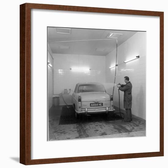 A 1961 Austin Westminster in a Car Wash, Grimsby, 1965-Michael Walters-Framed Photographic Print