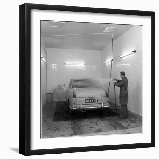 A 1961 Austin Westminster in a Car Wash, Grimsby, 1965-Michael Walters-Framed Photographic Print