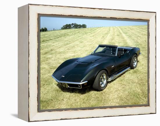 A 1969 Chevrolet Corvette Stingray in a Field-null-Framed Premier Image Canvas