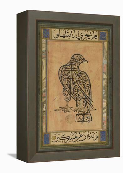 A 19th Century Persian Calligraphic Inscription in the Shape of a Falcon-null-Framed Premier Image Canvas