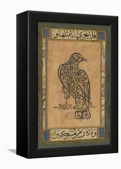 A 19th Century Persian Calligraphic Inscription in the Shape of a Falcon-null-Framed Premier Image Canvas