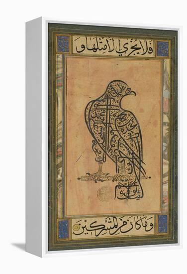 A 19th Century Persian Calligraphic Inscription in the Shape of a Falcon-null-Framed Premier Image Canvas