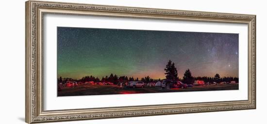 A 360 Degree Panorama with Aurora and Bands of Airglow at a Summer Star Party-null-Framed Photographic Print