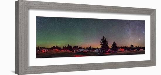 A 360 Degree Panorama with Aurora and Bands of Airglow at a Summer Star Party-null-Framed Photographic Print