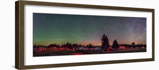 A 360 Degree Panorama with Aurora and Bands of Airglow at a Summer Star Party-null-Framed Photographic Print