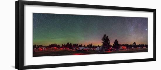 A 360 Degree Panorama with Aurora and Bands of Airglow at a Summer Star Party-null-Framed Photographic Print