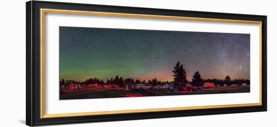 A 360 Degree Panorama with Aurora and Bands of Airglow at a Summer Star Party-null-Framed Photographic Print