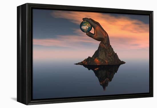 A 3D Conceptual Image of the World at Your Fingertips-null-Framed Stretched Canvas