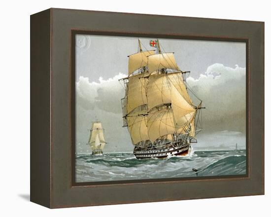 A 74 Gun Royal Navy Ship of the Line, C1794 (C1890-C189)-William Frederick Mitchell-Framed Premier Image Canvas