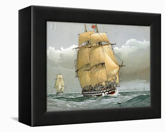 A 74 Gun Royal Navy Ship of the Line, C1794 (C1890-C189)-William Frederick Mitchell-Framed Premier Image Canvas