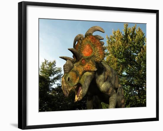 A Albertaceratops Wanders a Cretaceous Forest-Stocktrek Images-Framed Photographic Print