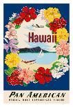 Hawaii - Pan American Airlines (PAA) - Flower Lei and Diamond Head Crater-A^ Amspoker-Giclee Print