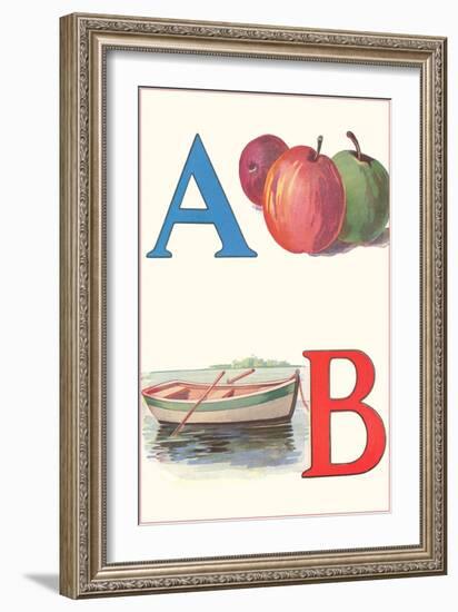 A, Apples, B, Boat-null-Framed Art Print