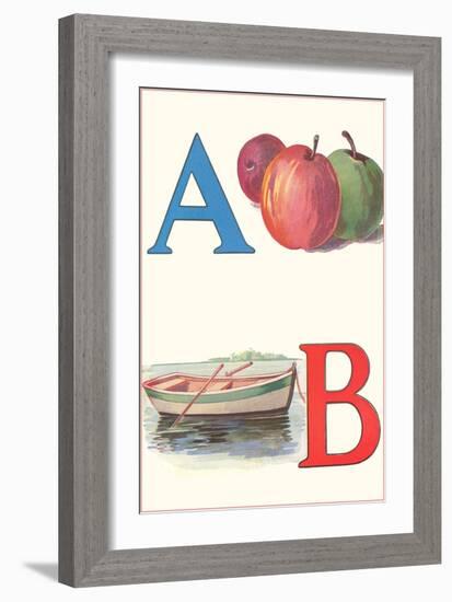 A, Apples, B, Boat-null-Framed Art Print