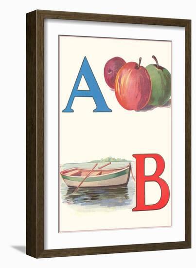 A, Apples, B, Boat-null-Framed Art Print