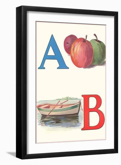 A, Apples, B, Boat-null-Framed Art Print