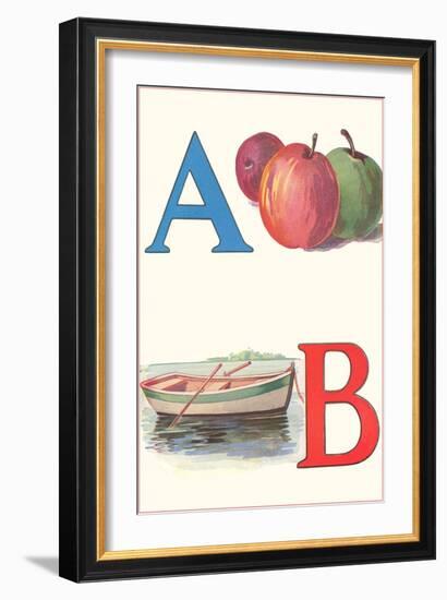 A, Apples, B, Boat-null-Framed Art Print