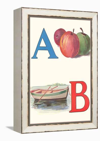 A, Apples, B, Boat-null-Framed Stretched Canvas