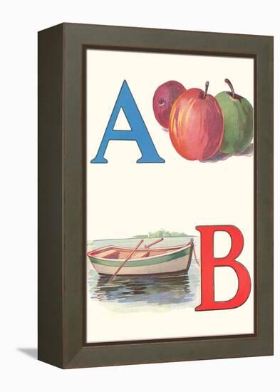 A, Apples, B, Boat-null-Framed Stretched Canvas