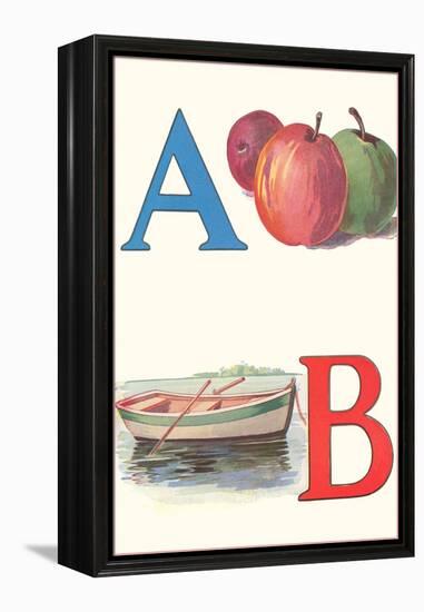 A, Apples, B, Boat-null-Framed Stretched Canvas