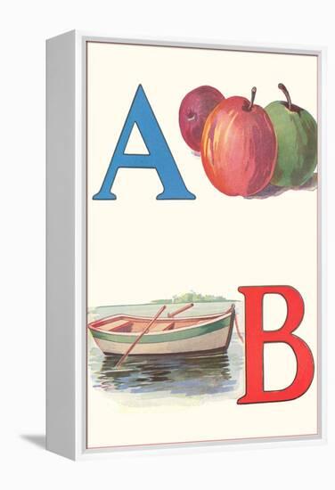 A, Apples, B, Boat-null-Framed Stretched Canvas