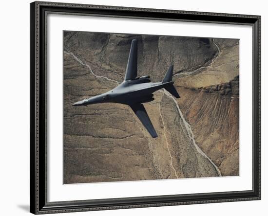A B-1B Lancer Maneuvers Over New Mexico During a Training Mission-Stocktrek Images-Framed Photographic Print