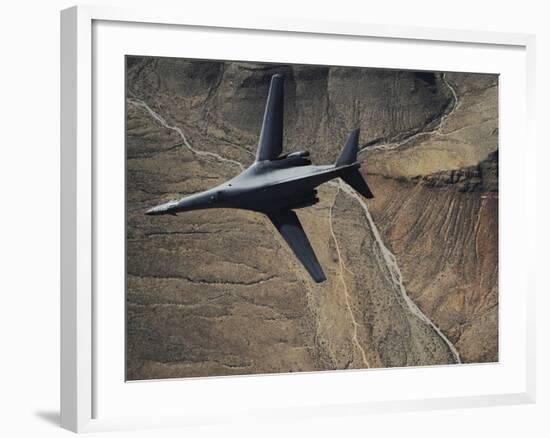 A B-1B Lancer Maneuvers Over New Mexico During a Training Mission-Stocktrek Images-Framed Photographic Print