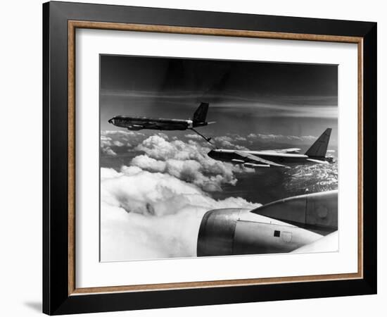 A B-52 of the United States Strategic Command Refuelled In-Flight by a KC 135 Aircraft-null-Framed Photographic Print