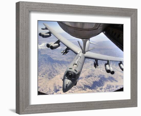 A B-52 Stratofortress Receives Fuel from a KC-135 Stratotanker Over Afghanistan-Stocktrek Images-Framed Photographic Print
