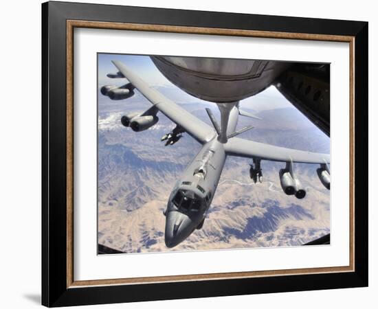 A B-52 Stratofortress Receives Fuel from a KC-135 Stratotanker Over Afghanistan-Stocktrek Images-Framed Photographic Print