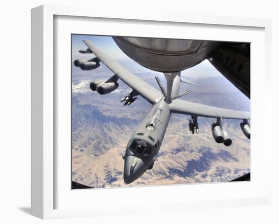 A B-52 Stratofortress Receives Fuel from a KC-135 Stratotanker Over Afghanistan-Stocktrek Images-Framed Photographic Print