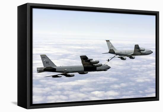 A B-52H Stratofortress Refuels with a Kc-135R Stratotanker-null-Framed Premier Image Canvas