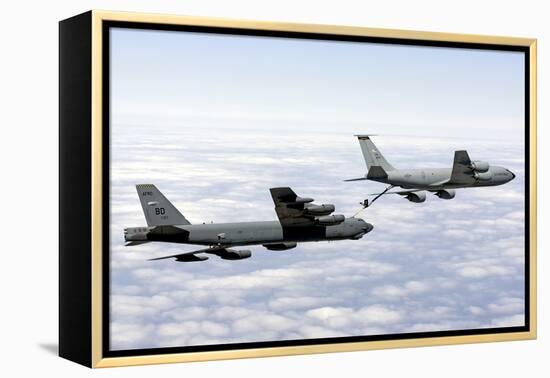 A B-52H Stratofortress Refuels with a Kc-135R Stratotanker-null-Framed Premier Image Canvas