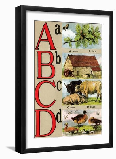 A, B, C, D Illustrated Letters-Edmund Evans-Framed Art Print