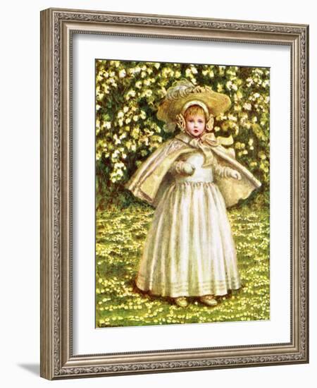 'A baby in white' by Kate Greenaway-Kate Greenaway-Framed Giclee Print