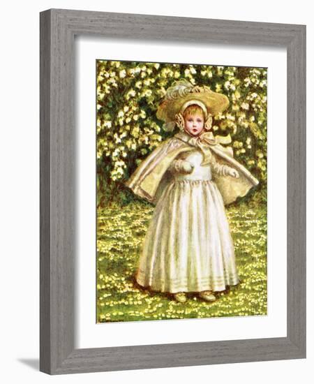 'A baby in white' by Kate Greenaway-Kate Greenaway-Framed Giclee Print