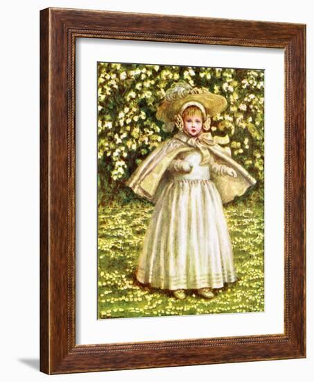 'A baby in white' by Kate Greenaway-Kate Greenaway-Framed Giclee Print