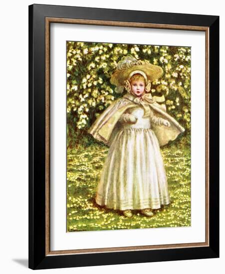 'A baby in white' by Kate Greenaway-Kate Greenaway-Framed Giclee Print