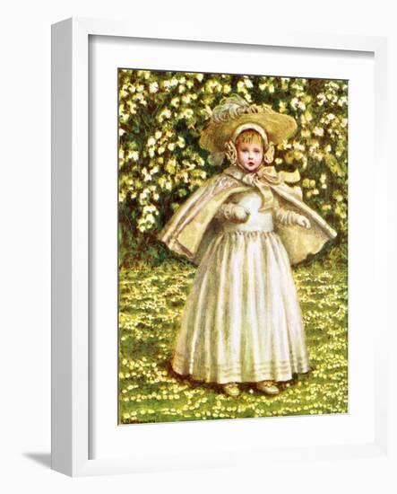 'A baby in white' by Kate Greenaway-Kate Greenaway-Framed Giclee Print