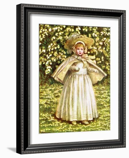 'A baby in white' by Kate Greenaway-Kate Greenaway-Framed Giclee Print