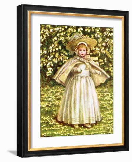 'A baby in white' by Kate Greenaway-Kate Greenaway-Framed Giclee Print