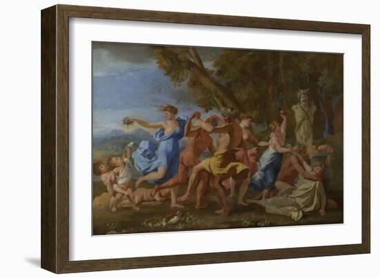 A Bacchanalian Revel before a Herm, 1632-Nicolas Poussin-Framed Giclee Print