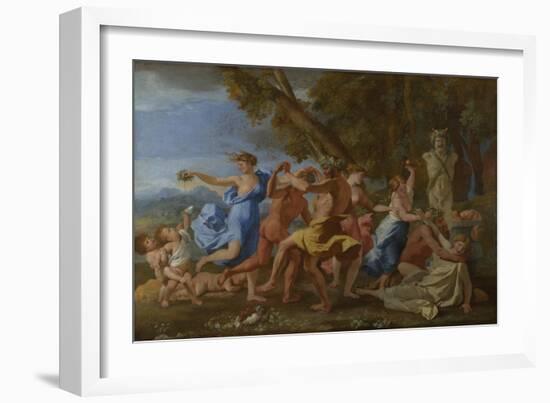 A Bacchanalian Revel before a Herm, 1632-Nicolas Poussin-Framed Giclee Print