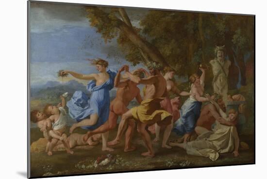 A Bacchanalian Revel before a Herm, 1632-Nicolas Poussin-Mounted Giclee Print