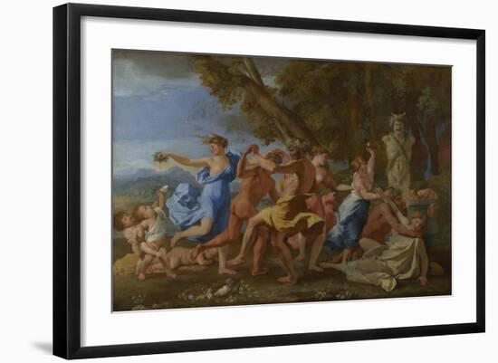 A Bacchanalian Revel before a Herm, 1632-Nicolas Poussin-Framed Giclee Print