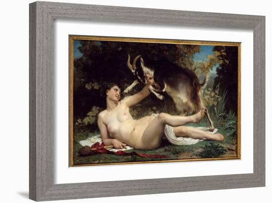 A Bacchante She's Represented with a Goat. Painting by William Adolphe Bouguereau (1825-1905) 1862-William-Adolphe Bouguereau-Framed Giclee Print