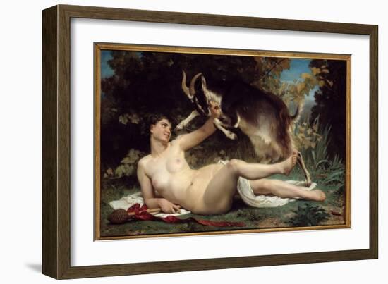 A Bacchante She's Represented with a Goat. Painting by William Adolphe Bouguereau (1825-1905) 1862-William-Adolphe Bouguereau-Framed Giclee Print
