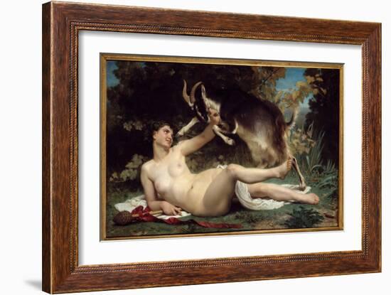 A Bacchante She's Represented with a Goat. Painting by William Adolphe Bouguereau (1825-1905) 1862-William-Adolphe Bouguereau-Framed Giclee Print