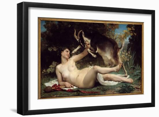 A Bacchante She's Represented with a Goat. Painting by William Adolphe Bouguereau (1825-1905) 1862-William-Adolphe Bouguereau-Framed Giclee Print