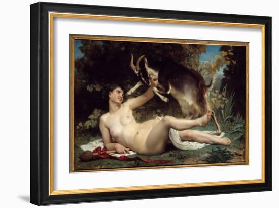 A Bacchante She's Represented with a Goat. Painting by William Adolphe Bouguereau (1825-1905) 1862-William-Adolphe Bouguereau-Framed Giclee Print